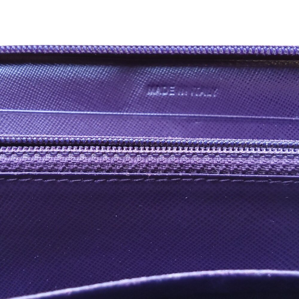 Prada Purple Leather Full Size Zip Wallet with COA - Picture 5 of 10